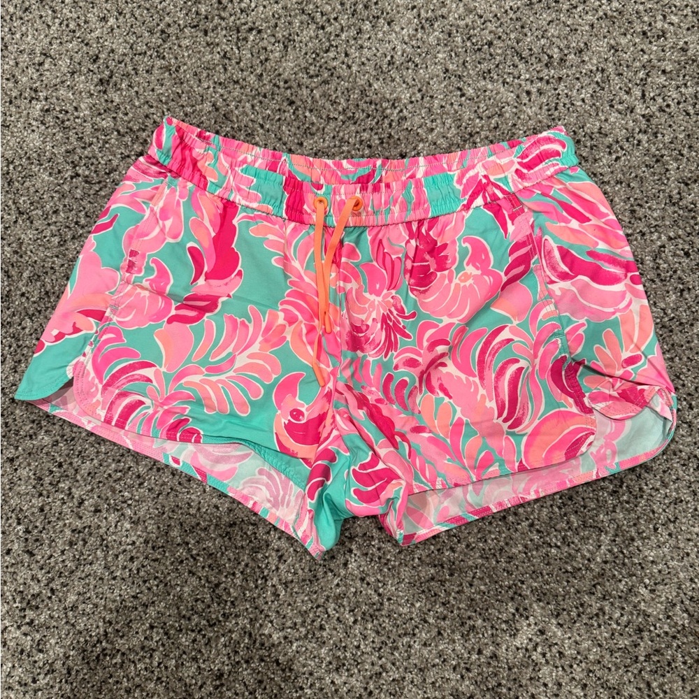 Lilly Pulitzer Run Around Athletic Shorts Vibrant Summer Style Medium